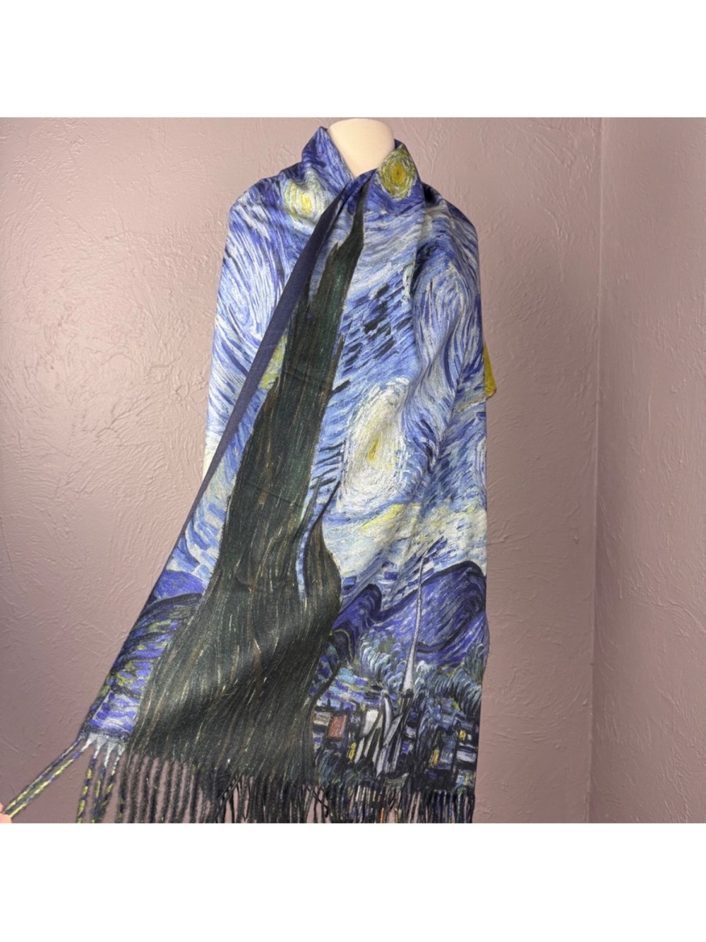 Van Gogh Starry Night' Super Soft Blue Art Wrap 61"x55"